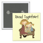 Read Together - Mum and Girl Tshirts and Gifts Pin