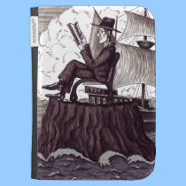 Reading man pen ink black and white drawing caseable cases