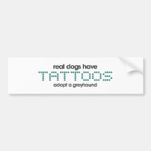 Real Dogs Have Tattoos Bumper Sticker