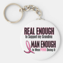 Real Enough Man Enough To Wear Pink GRANDMA Key Chains