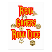 Real Gamers Roll Dice Post Cards