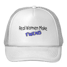 Real Women Make Twins Blue Trucker Hats