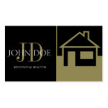 Realtor Gold House/Paper Black Business Cards