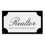 Realtor Script Black/White Plaque Business Card Template