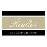 Realtor Script Tan Banner Business Card Templates