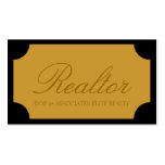 Realtor Script Yellow Gold Plaque Business Cards