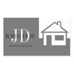 Realtor Silver House/Monogram Business Cards