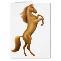 Rearing Golden Horse Greeting Card