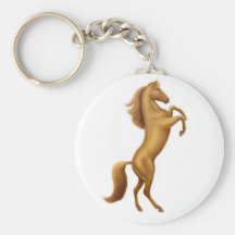 Rearing Golden Horse Keychain