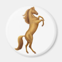 Rearing Golden Horse Magnet