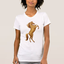 Rearing Golden Horse Petite T-Shirt