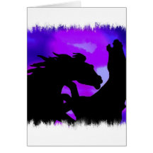 Rearing Horses Design Greeting Card