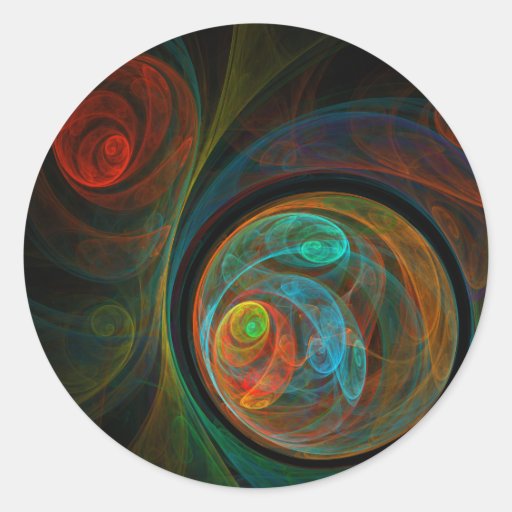 Rebirth Abstract Art Round Sticker