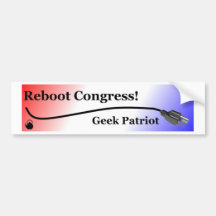 Reboot Congress Bumber Sticker Bumper Sticker