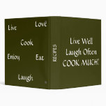 Recipe Binder Holder LIVE LAUGH LOVE COOK
