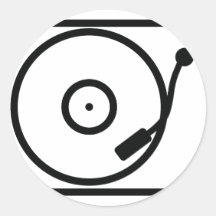 record player turntable icon round stickers