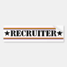 Recruiter Gay Pride Bumper Sticker
