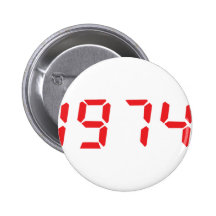 red 1974 icon pinback buttons