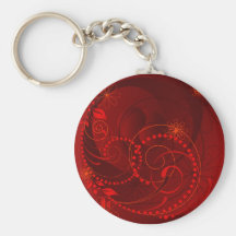 red abstract key chains