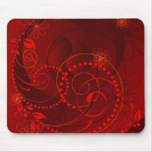 red abstract mouse mat