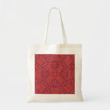 Red Abstract Pattern Tote Bags