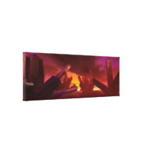 Red Alien Crystal World Canvas Prints