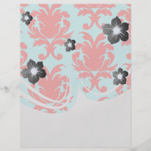 red and aqua lovely formal damask custom flyer