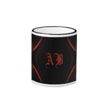 Red and Black Abstract Design. Mug