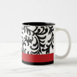 Red and Black Floral Pattern Mug