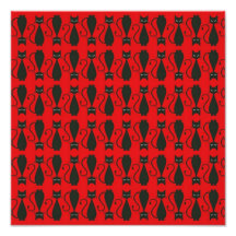 Red and Black Goth Cat Pattern Art Photo