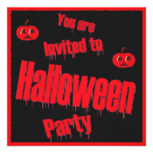 Red and Black Halloween Party Invitation