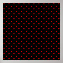 Red and Black Hearts. Pattern. Poster