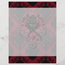 red and black romance diamond damask personalised flyer