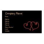 Red and Black Valentines Swirl Hearts Business Card Templates