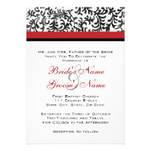 Red and Black Wedding Invitation
