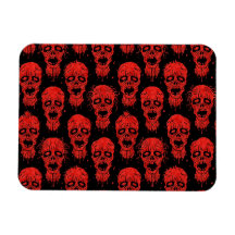 Red and Black Zombie Apocalypse Pattern Flexible Magnets