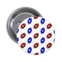 Red and Blue Footballs Pinback Buttons