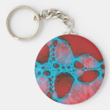 Red and Blue Fractal Key Chains