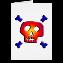 Red and Blue Skull and Crossbones cards