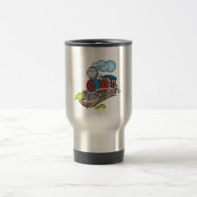 Red and Blue Train Tshirts and Gifts Coffee Mugs