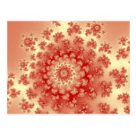 Red and Gold Lace Fractal Post Card