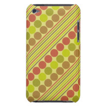 Red and Green Diagonal Lines Circles Barely There iPod Covers