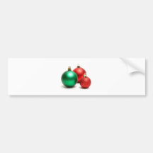 RED AND GREEN HOLIDAY CHRISTMAS ORNAMENTS BUMPER STICKER
