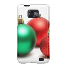 RED AND GREEN HOLIDAY CHRISTMAS ORNAMENTS SAMSUNG GALAXY SII CASE