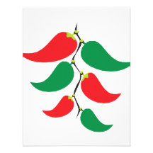 Red and Green Pepper Graphic on a string Personalized Invitation
