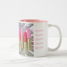 Red and pink lipsticks mug
