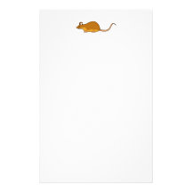 Red and Tan Pet Mouse. Personalized Stationery