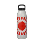 Red and White Floral Pattern water bottles