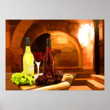 Red and White in the Cellar Print