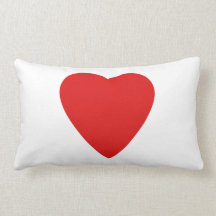 Red and White Love Heart Design. Pillow